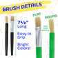 20-Piece Assorted Hog Bristle Brush Set - Large Thick Paint Brushes, Classroom Paint Brushes for Crafts, Tempera & Acrylic Painting, Ideal for Beginners & Students