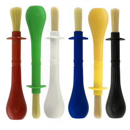 6-Piece Jumbo Tempera Art Brushes - Plastic Handle Round Brushes, Stubby Grip - Classroom Paint Brushes for Crafts, Tempera & Acrylic Painting, Ideal for Beginners & Students