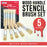 U.S. Art Supply 5 Piece Wood Handle Stencil Brush Set - Natural Bristle Template Paint Brushes - Watercolor, Acrylic, Oil Painting - Craft Projects