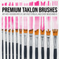 12 Piece Special Effects Artist Paint Brush Set - Taklon Synthetic FX Brushes, Ribbon, Muti-Liner, Angular - Watercolor, Acrylic, Oil