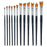 12 Piece Special Effects Artist Paint Brush Set - Taklon Synthetic FX Brushes, Ribbon, Muti-Liner, Angular - Watercolor, Acrylic, Oil