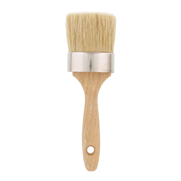 Multi Use 2-1/8" Oval Chalk and Wax Brush for Chairs, Dressers, Cabinets and Other Wood Furniture - 100% Natural Bristles, Lightweight, Rust Resistant