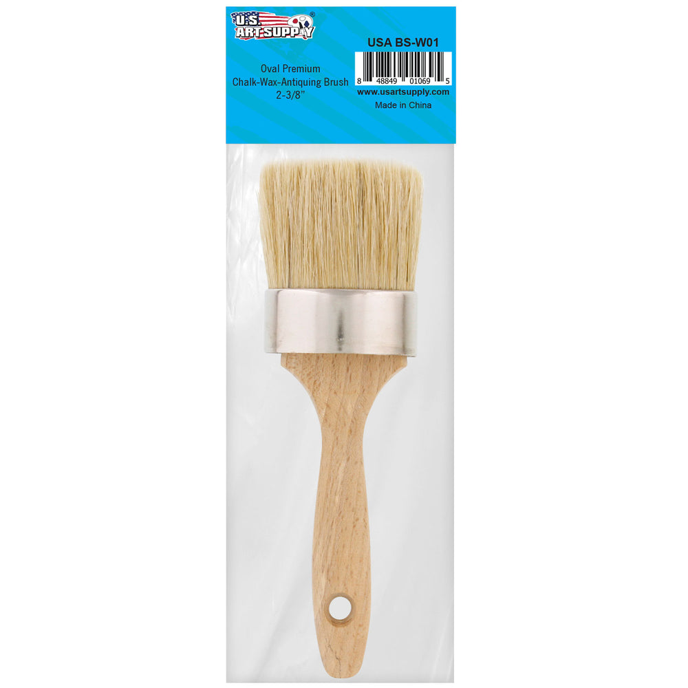 Multi Use 2-1/8" Oval Chalk and Wax Brush for Chairs, Dressers, Cabinets and Other Wood Furniture - 100% Natural Bristles, Lightweight, Rust Resistant