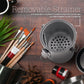 Stainless Steel Leak-Proof Deluxe Paint Brush Washer with Wash Tank, Clip-On Lid, and Strainer Cup - Oil Paint Brush Cleaner for Artists