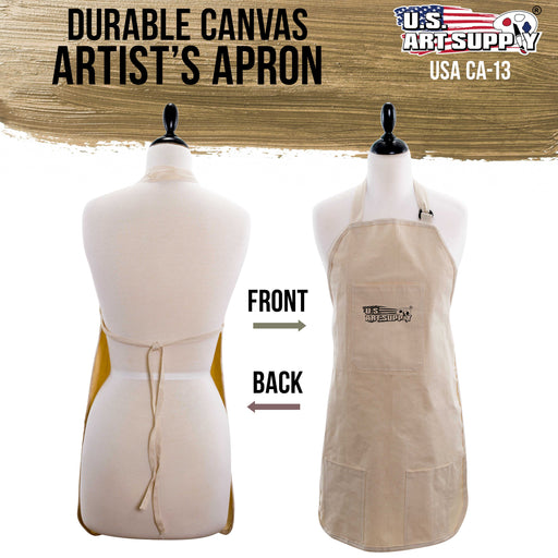 Large Canvas Adjustable Artist Apron (Size: 27-1/2" x 21")