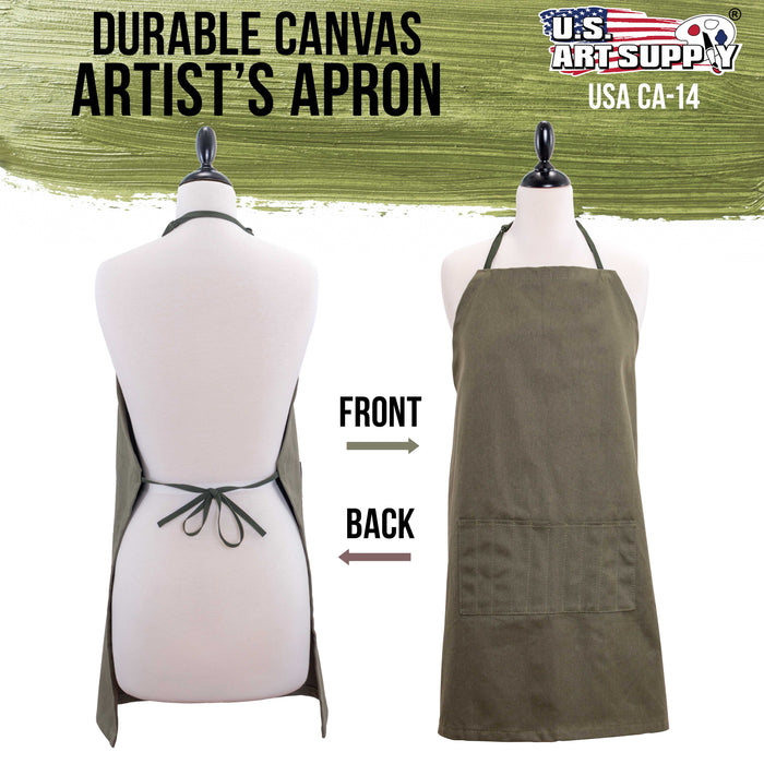 Extra Large Canvas Adjustable Artist Apron (Size: 30" x 25")