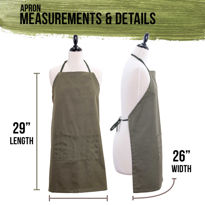 Extra Large Canvas Adjustable Artist Apron (Size: 30" x 25")