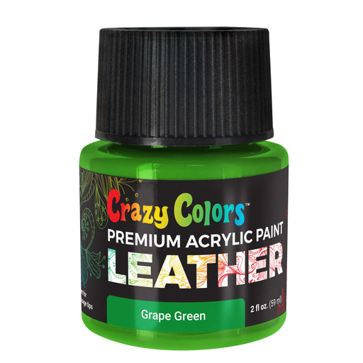 Grass Green Premium Acrylic Leather and Shoe Paint, 2 oz Bottle - Flexible, Crack, Scratch, Peel Resistant - Artist Create Custom Sneakers, Jackets, Bags, Purses, Furniture Artwork
