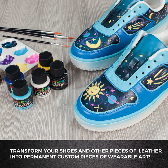 Navy Blue Premium Acrylic Leather and Shoe Paint, 2 oz Bottle - Flexible, Crack, Scratch, Peel Resistant - Artist Create Custom Sneakers, Jackets, Bags, Purses, Furniture Artwork