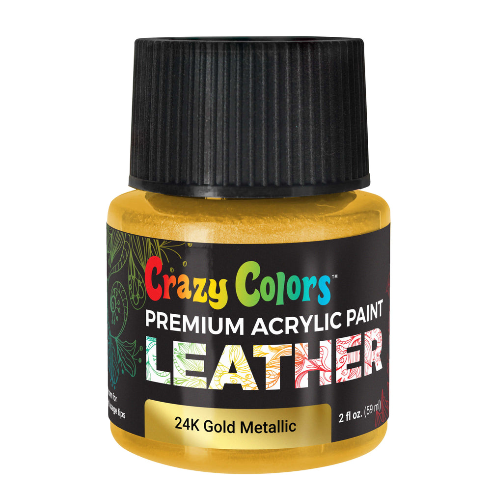24K Gold Metallic Premium Acrylic Leather and Shoe Paint, oz