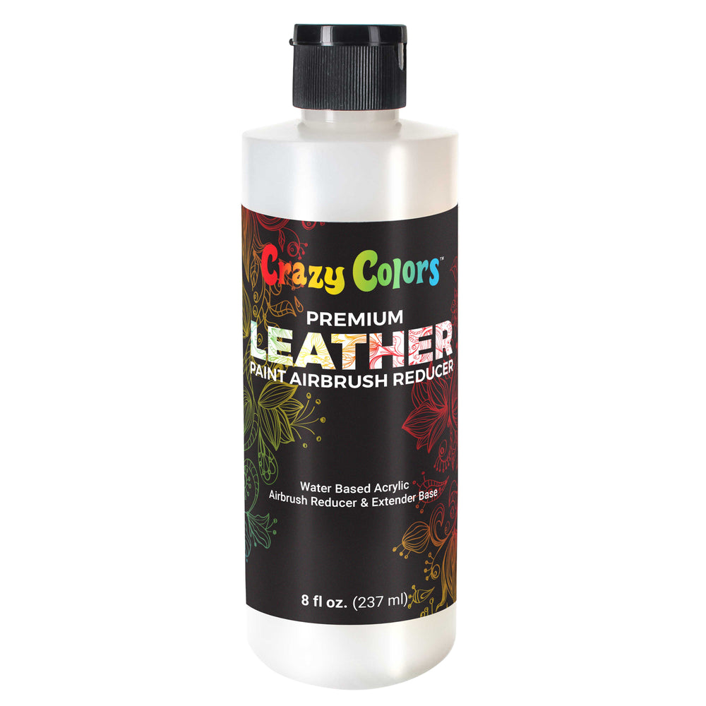 Premium Leather Paint Airbrush Thinning Reducer and Extender Base, 8 oz Bottle - Thin Water-Based Acrylic Leather Paint, Improve Color Flow - Brush or Spray on Shoes, Jackets, Purses