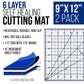 9" x 12" Self-Healing Cutting Mat 5-Ply (2 Pack) - Double-Sided White/Blue Craft Mat, Non-Slip Cutting Mats for Crafts, Sewing, Quilting, Scrapbooking