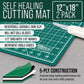 12" x 18" Self-Healing Cutting Mat 5-Ply (2 Pack) - Double-Sided Green/Black Craft Mat, Non-Slip Cutting Mats for Crafts, Sewing, Quilting, Scrapbooking