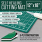 12" x 18" Self-Healing Cutting Mat 5-Ply - Double-Sided Green/Black Craft Mat, Non-Slip Cutting Mats for Crafts, Sewing, Quilting, Scrapbooking