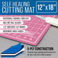 9" x 12" Self-Healing Cutting Mat 5-Ply - Double-Sided Pink/Blue Craft Mat, Non-Slip Cutting Mats for Crafts, Sewing, Quilting, Scrapbooking