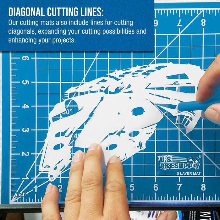 9" x 12" Self-Healing Cutting Mat 5-Ply - Double-Sided Pink/Blue Craft Mat, Non-Slip Cutting Mats for Crafts, Sewing, Quilting, Scrapbooking