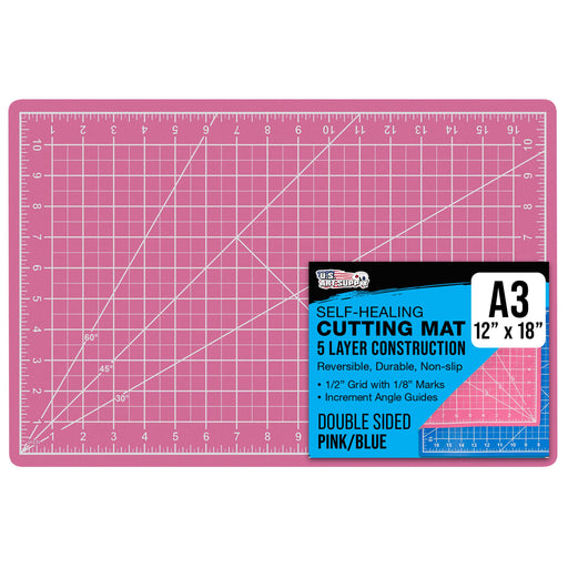 9" x 12" Pink/Blue Professional Self Healing 5-Ply Double Sided Durable Non-Slip Cutting Mat Great for Scrapbooking Quilting Sewing Arts & Crafts