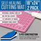 18" x 24" Self-Healing Cutting Mat 5-Ply (2 Pack) - Double-Sided Pink/Blue Craft Mat, Non-Slip Cutting Mats for Crafts, Sewing, Quilting, Scrapbooking