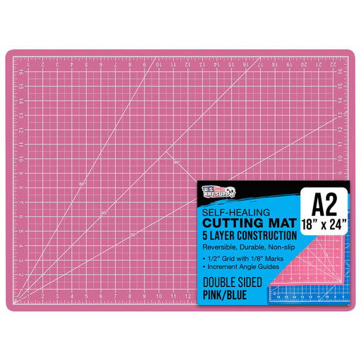 18" x 24" Pink/Blue Professional Self Healing 5-Ply Double Sided Durable Non-Slip Cutting Mat Great for Scrapbooking Quilting Sewing Arts & Crafts