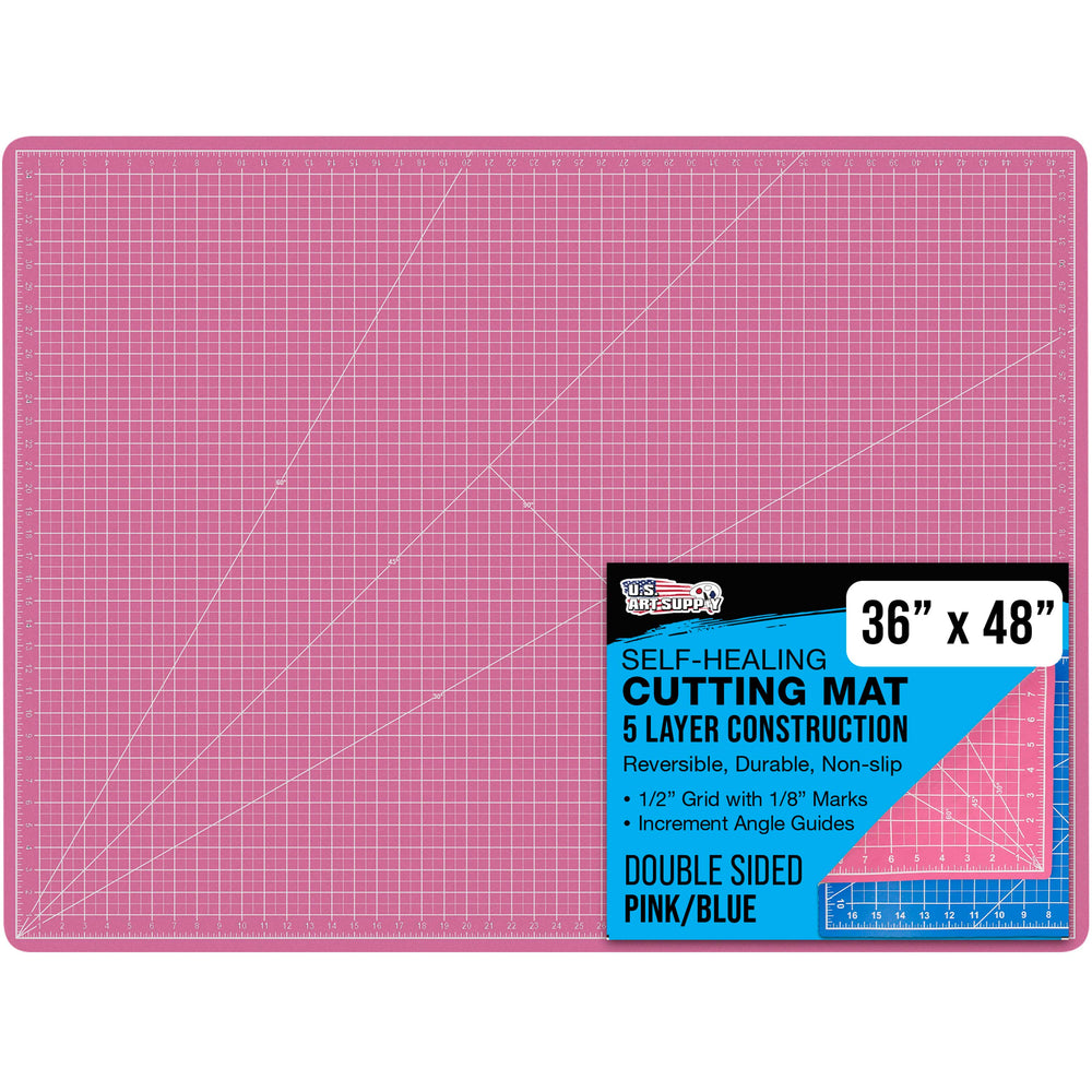 36" x 48" Pink/Blue Professional Self Healing 5-Ply Double Sided Durable Non-Slip Cutting Mat Great for Scrapbooking Quilting Sewing Arts & Crafts