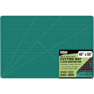 40" x 60" Self-Healing Cutting Mat 5-Ply - Double-Sided Green/Black Craft Mat, Non-Slip Cutting Mats for Crafts, Sewing, Quilting, Scrapbooking