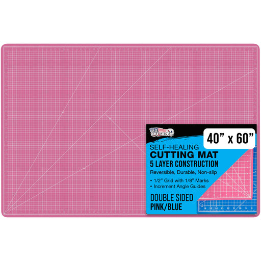 40" x 60" Self-Healing Cutting Mat 5-Ply - Double-Sided Pink/Blue Craft Mat, Non-Slip Cutting Mats for Crafts, Sewing, Quilting, Scrapbooking