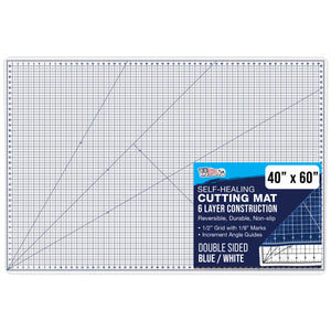 40" x 60" Self-Healing Cutting Mat 5-Ply - Double-Sided White/Blue Craft Mat, Non-Slip Cutting Mats for Crafts, Sewing, Quilting, Scrapbooking