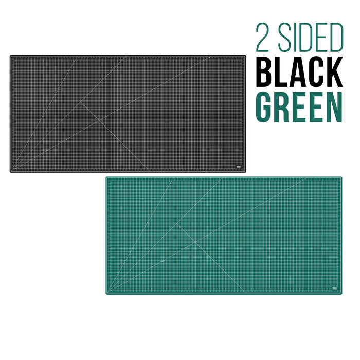 40" x 80" Green/Black Professional Self Healing 5-Ply Double Sided Durable Non-Slip Cutting Mat Great for Scrapbooking Quilting Sewing Arts Crafts