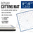 13.5" x 13.5" Rotary White/Blue High Contrast Professional Self Healing 7-Layer Durable Non-Slip Cutting Mat Great for Scrapbooking, Quilting