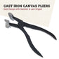 Canvas Stretcher Pliers - Cast Iron Tool with Hammer & Jaw Gripper - Canvas Pliers for Stretching Fabric