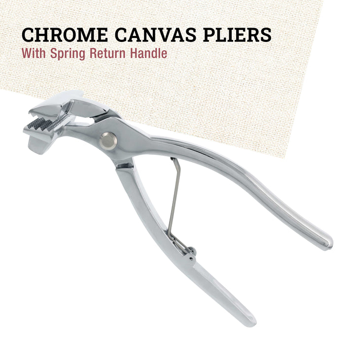 Chrome Canvas Pliers 2-3/8 in. with Spring Return Handle