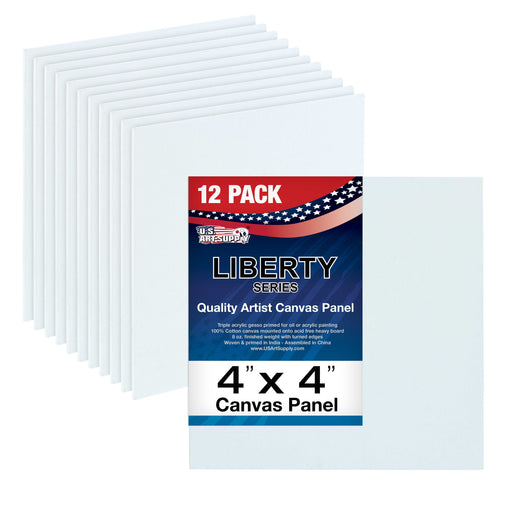 4" x 4" Professional Artist Quality Acid Free Canvas Panel Boards for Painting 12-Pack