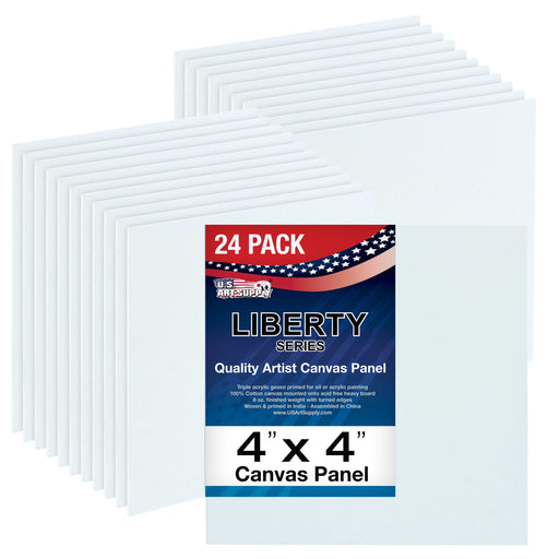 4" x 4" Professional Artist Quality Acid Free Canvas Panel Boards for Painting 24-Pack