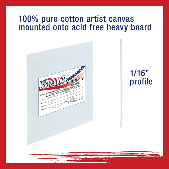 4 X 4 Inch Professional Art Canvas Board Panels 24 Pack - 8 Ounce Heavyweight Cotton Acid Free Canvases for Painting Acrylics and Watercolor (1 Case of 24 Single Canvas Painting Panels)