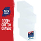 4 X 4 Inch Professional Art Canvas Board Panels 96 Pack - 8 Ounce Heavyweight Cotton Acid Free Canvases for Painting Acrylics and Watercolor (1 Case of 96 Single Canvas Painting Panels)