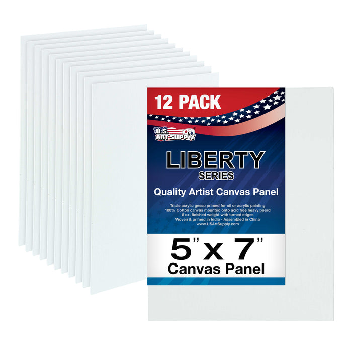 5" x 7" Professional Artist Quality Acid Free Canvas Panel Boards for Painting 12-Pack