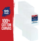 5 X 7 Inch Professional Art Canvas Board Panels 96 Pack - 8 Ounce Heavyweight Cotton Acid Free Canvases for Painting Acrylics and Watercolor (1 Case of 96 Single Canvas Painting Panels)