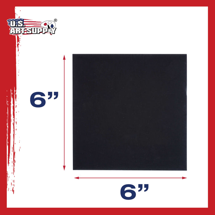 6" X 6" Black Professional Artist Quality Acid Free Canvas Panels 6-Pack (1 Full Case of 6 Single Canvas Panels)