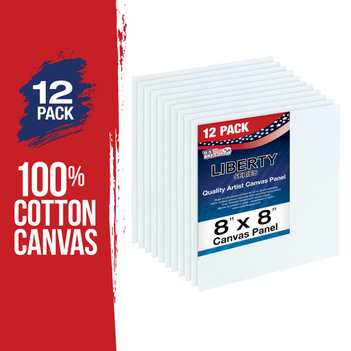 8" x 8" Professional Artist Quality Acid Free Canvas Panel Boards for Painting 12-Pack