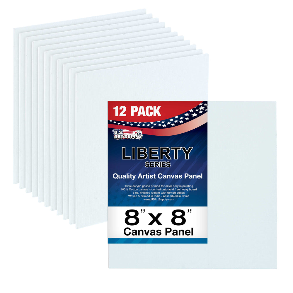 8" x 8" Professional Artist Quality Acid Free Canvas Panel Boards for Painting 12-Pack