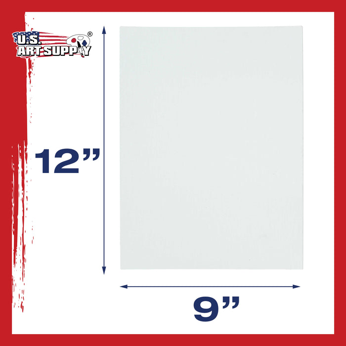 9 X 12 Inch Professional Art Canvas Board Panels 12 Pack - 8 Ounce Heavyweight Cotton Acid Free Canvases for Painting Acrylics and Watercolor (1 Case of 12 Single Canvas Painting Panels)