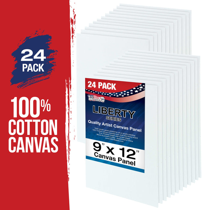 9" x 12" Professional Artist Quality Acid Free Canvas Panel Boards for Painting 24-Pack