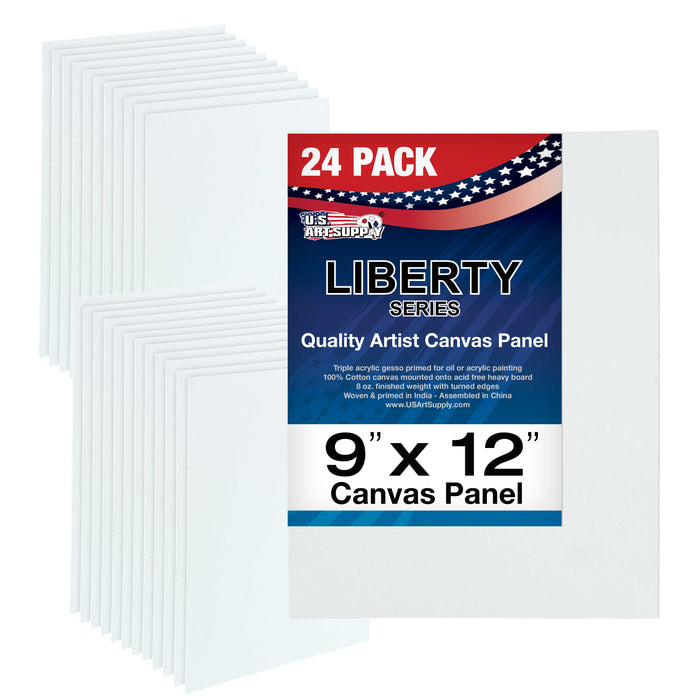 9" x 12" Professional Artist Quality Acid Free Canvas Panel Boards for Painting 24-Pack