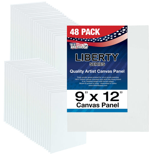 9" x 12" Professional Artist Quality Acid Free Canvas Panel Boards for Painting 48-Pack