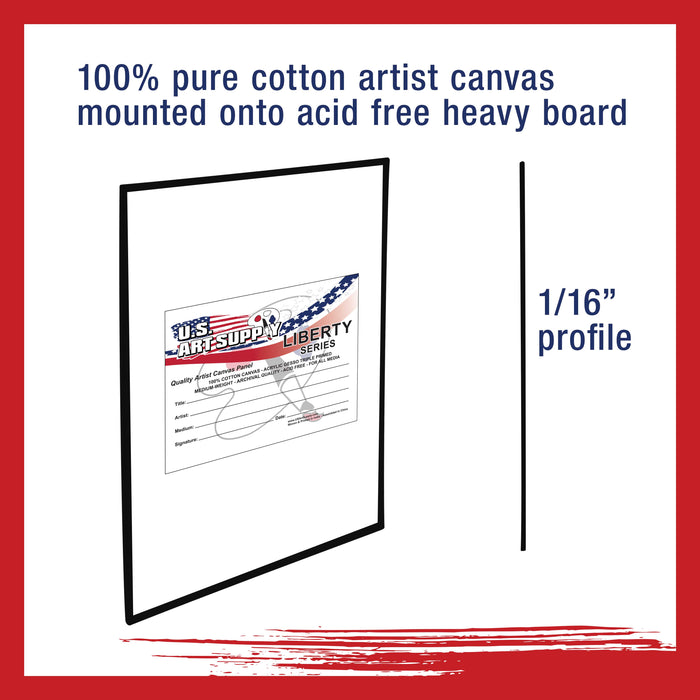 10 X 10 Inch Black Professional Art Canvas Board Panels 6 Pack - 8 Ounce Heavyweight Cotton Acid Free Canvases for Painting Acrylics and Watercolor (1 Case of 6 Single Canvas Painting Panels)