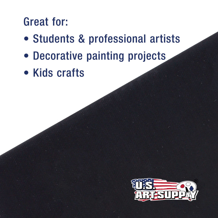 US Art Supply 10 X 10 inch Black Professional Artist Quality Acid Free Canvas Panels 6-Pack (1 Full Case of 6 Single Canvas Panels)