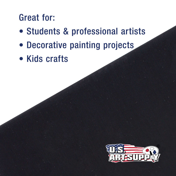 11 X 14 Inch Black Professional Art Canvas Board Panels 6 Pack - 8 Ounce Heavyweight Cotton Acid Free Canvases for Painting Acrylics and Watercolor (1 Case of 6 Single Canvas Painting Panels)