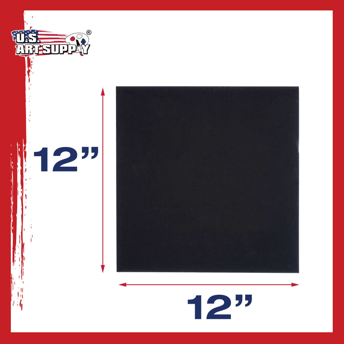 12" x 12" Black Canvas Panels 6-Pack