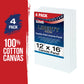 12 X 16 Inch Professional Art Canvas Board Panels 4 Pack - 8 Ounce Heavyweight Cotton Acid Free Canvases for Painting Acrylics and Watercolor (1 Case of 4 Single Canvas Painting Panels)