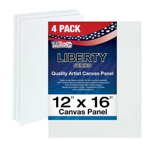 12" x 16" Professional Artist Quality Acid Free Canvas Panel Boards for Painting 4-Pack